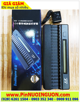 DoublePow DP-K20, Máy sạc với 20 Khe sạc, Sạc pin Lithium 3.7v Sạc 20 viên màn hình LCD DoublePow DP-K20 chính hãng